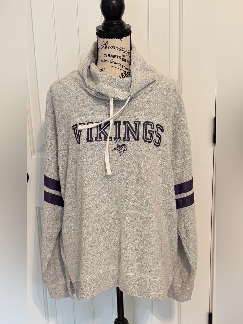 47 Brand Minnesota Vikings Gray Cowl Neck Pullover Sweatshirt
